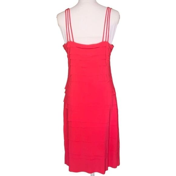 Joseph Ribcoff Barbiecore Tiered Sleeveless Pink Midi Bodycon Dress Sz 8 - Picture 2 of 9